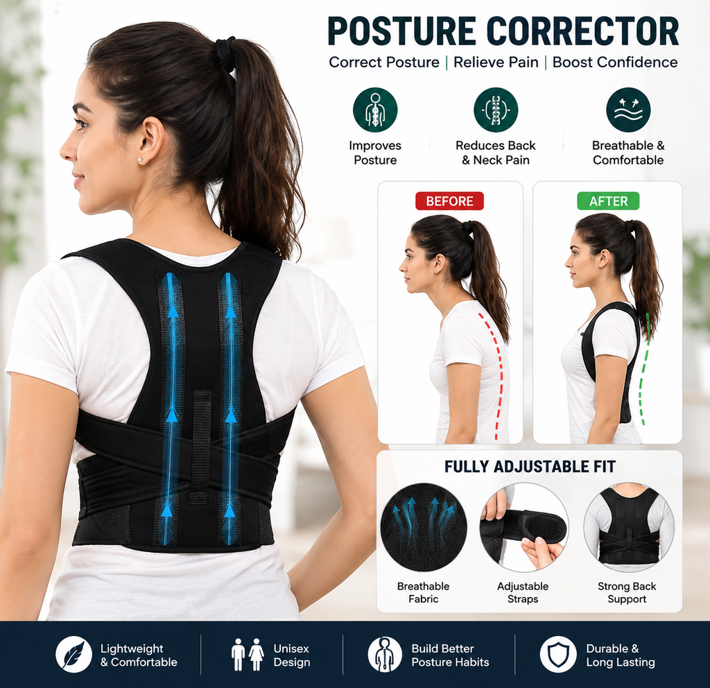 Adjustable Posture Corrector Belt – Better Posture, Everyday Comfort”
