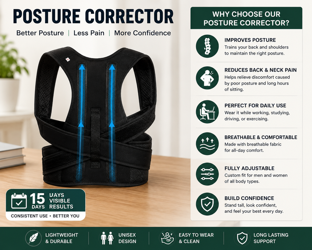 Adjustable Posture Corrector Belt – Better Posture, Everyday Comfort”