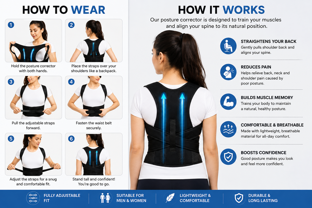 Adjustable Posture Corrector Belt – Better Posture, Everyday Comfort”